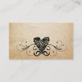 Shabby Rustic Black Heart Place Cards Plaatskaartje (Achterkant)