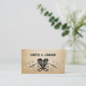 Shabby Rustic Black Heart Place Cards Plaatskaartje (Staand voorkant)