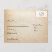 Shabby Rustic Black Heart RSVP Uitnodiging Briefkaart (Achterkant)