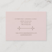 Shabby Rustic Country Chic Burlap Blush Bloemen Visitekaartje (Achterkant)