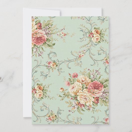 Shabby Rustic Country Chic Floral Lace Burlap Kaart (Achterkant)