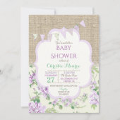 Shabby Rustic Country Chic Lavendel Lace Burlap Kaart (Voorkant)