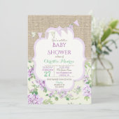 Shabby Rustic Country Chic Lavendel Lace Burlap Kaart (Staand voorkant)