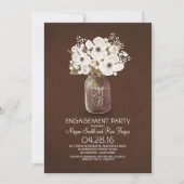 Shabby Rustic Mason Jar Engagement Party Kaart (Voorkant)