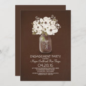 Shabby Rustic Mason Jar Engagement Party Kaart (Voorkant / Achterkant)