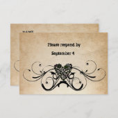 Shabby Rustic RSVP met enveloppen. (Voorkant / Achterkant)