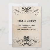 Shabby Rustic Wedding Invitation Kaart (Achterkant)