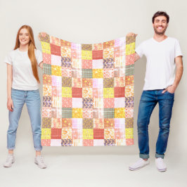 Shabby rustiek  Patchwork Quiltpatroon Fleece Deken