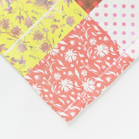 Shabby rustiek Patchwork Quiltpatroon Fleece Deken (Hoek)