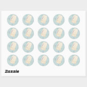Shabby Scrapbook Embellishment Blue Floral Ronde Sticker (Vel)