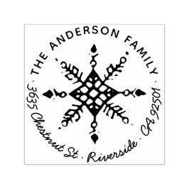 Shabby Sneeuwvlok Kerstmis Winter Vakantie Adres Zelfinktende Stempel