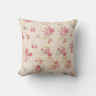 Shabby  Stijl Roze Blauwe Rozen Floral Kussen