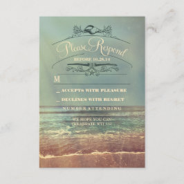 Shabby strand bruiloft RSVP kaart