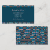 Shabby Stripes in bruin en blauw Visitekaartje (Voorkant / Achterkant)