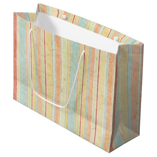 Shabby Stripes Pattern Groot Cadeauzakje (Voorkant Gekanteld)