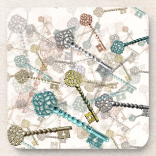 Shabby- toetsen, afdrukken, subtiel, bleke schaduw drankjes onderzetter