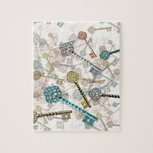 Shabby- toetsen, afdrukken, subtiel, bleke schaduw legpuzzel (Verticaal)