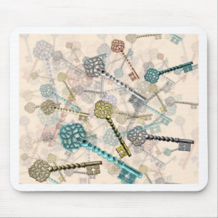 Shabby- toetsen, afdrukken, subtiel, bleke schaduw muismat