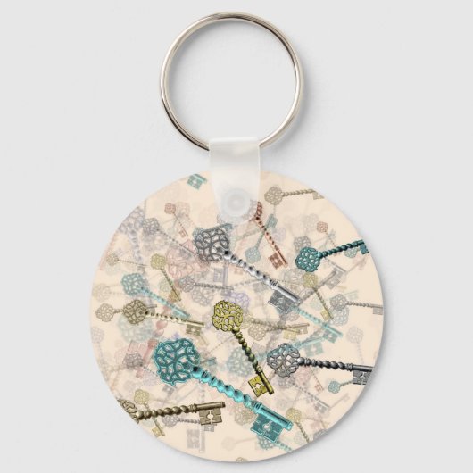 Shabby- toetsen, afdrukken, subtiel, bleke schaduw sleutelhanger (Voorkant)