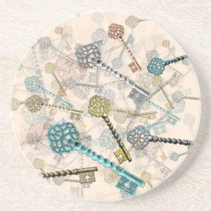 Shabby- toetsen, afdrukken, subtiel, bleke schaduw zandsteen onderzetter