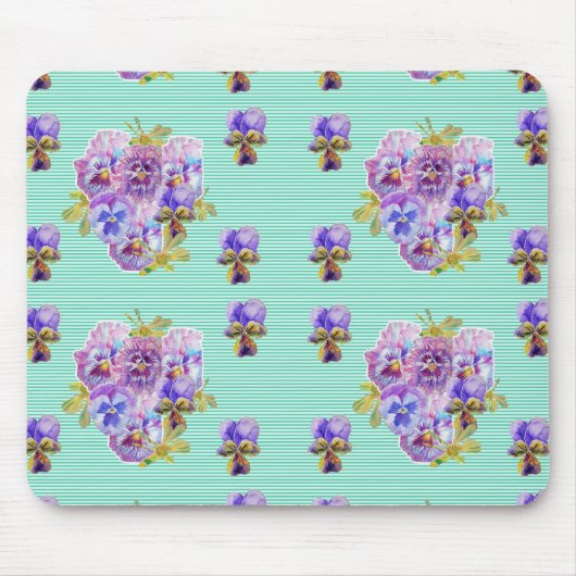 Shabby Turquoise art floral Computer Mouse Mat Pad Muismat (Voorkant)