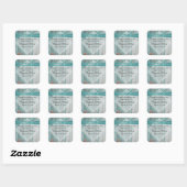 Shabby Turquoise geschilderd hout bruiloft Sticker (Vel)