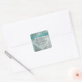 Shabby Turquoise geschilderd hout bruiloft Sticker (Envelop)