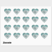 Shabby Turquoise geschilderde houten envelopzegel Hart Sticker (Vel)