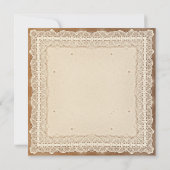 Shabby versleten kant huwelijksuitnodigingen kaart (Achterkant)