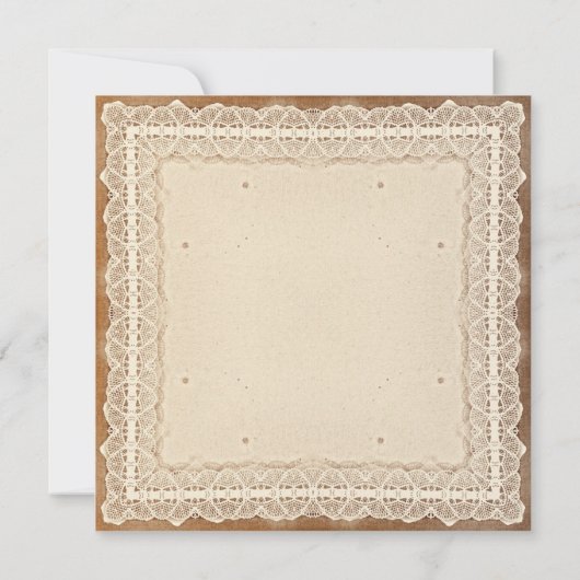 Shabby versleten  kant huwelijksuitnodigingen kaart (Achterkant)