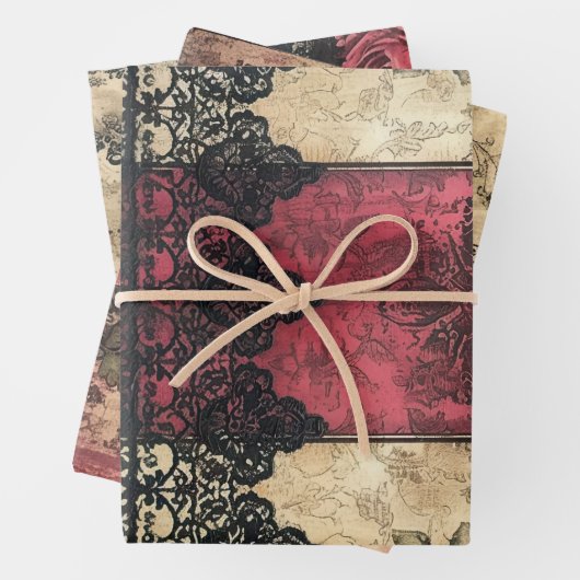 Shabby Victoriaans kant Zwaar Gewicht Decoupage Pr Inpakpapier Vel (In situ)