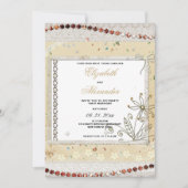 Shabby vintage pastel floral lace Wedding  Kaart (Voorkant)