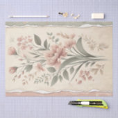 Shabby Wallpaper Blush Roze Bloemen Decoupage Tissuepapier (Craft)