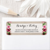 Shabby Waterverf Rozen op Rustiek Hout Etiket (Insitu)