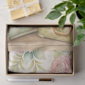 Shabby Waterverf zomer petten koffers Tissuepapier (Geschenk)