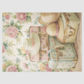 Shabby Waterverf zomer petten koffers Tissuepapier (Voorkant)