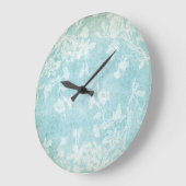 Shabby White en Blue Floral Grote Klok (Hoek)