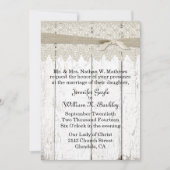 Shabby White Washed Wood and Lace Wedding Kaart (Voorkant)