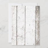 Shabby White Washed Wood and Lace Wedding Kaart (Achterkant)