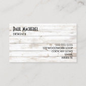  Shabby White Wood Visitekaartje (Achterkant)