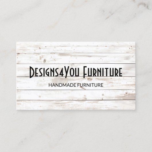  Shabby White Wood Visitekaartje (Voorkant)