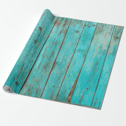 Shabby Wood Backgroundwood, beach, background, blu Cadeaupapier (Uitgerold)