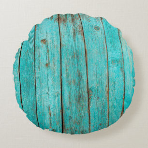 Shabby Wood Backgroundwood, beach, background, blu Rond Kussen