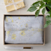 Shabby Yellow Wildflower Daisy Blue Tekst Collage Tissuepapier (Geschenk)