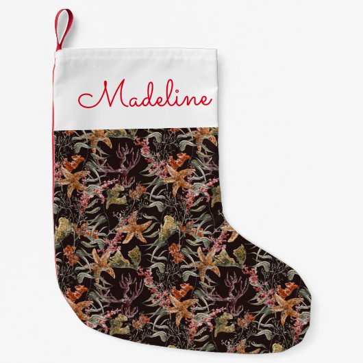 Shabby Zee Life Pattern | Jouw namen toevoegen Kleine Kerstsok (Voorkant)