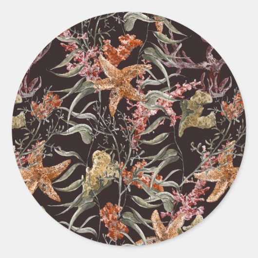 Shabby Zee Life Pattern Ronde Sticker (Voorkant)