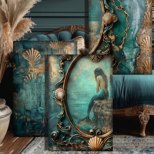 Shabby Zeemeermin, Fantasie, Barok Shells Tissuepapier