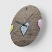 SHABBYCHIC blikken harten houten ontwerp Ronde Klok (Hoek)