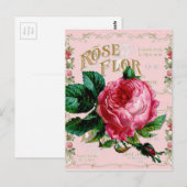 SHABBYCHIC English Roos  roze Briefkaart (Voorkant / Achterkant)