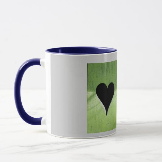 SHABBYCHIC houten hart groen zwart Mok (Links)